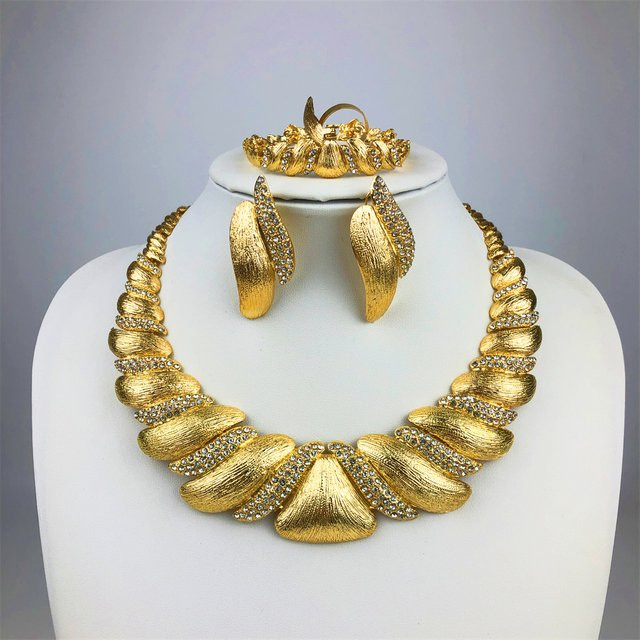 ESALE Halskette und Armband, Gold, Zirkonia, Damen - Bild 1