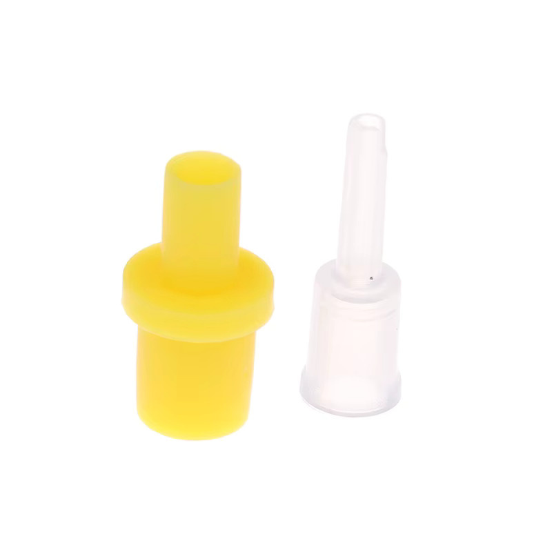 10er Set Silikon Spritzen mit Luftpumpe und Hohl-Joint-Stecker zur Reinigung von CISS Inkjet Patronen und Druckerdüsen in Gelb - Bild 2