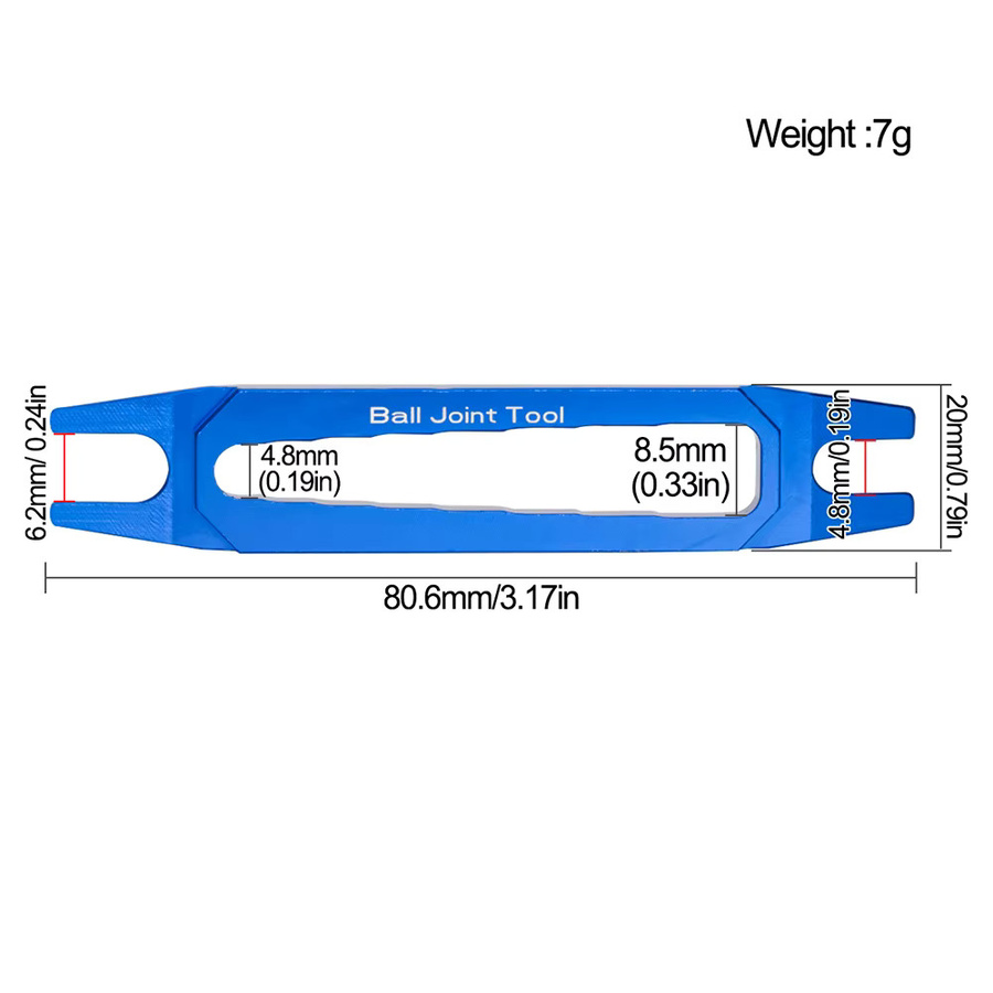 Fimonda Aluminium-Spurstangenwerkzeug, Kugelkopfentferner, Schraubenschlüssel, Blau, Metall - Bild 2