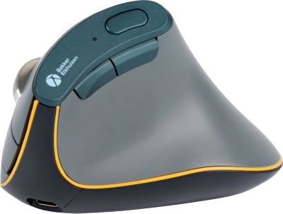 BakkerElkhuizen Vertikalmaus FastForward für Rechtshänder, ergonomisch mit 8 Tasten, Scrollrad und 5 DPI-Stufen, Dunkelgrau - Bild 1
