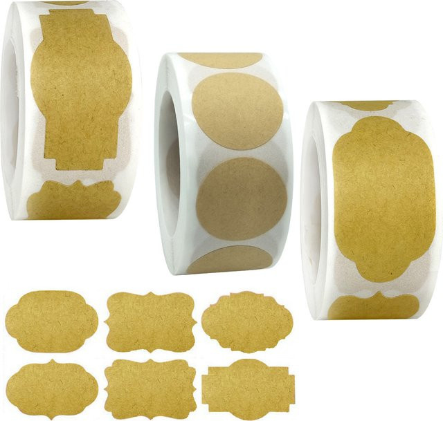 Braune Kraftpapier Rollenaufkleber für Verpackungen, Geschenke und Scrapbooking - Bild 1
