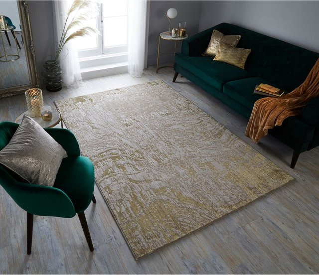 Abstrakt Teppich Kadima Design von OUSE in Gold, B/T: 120 x 170 cm - Bild 1