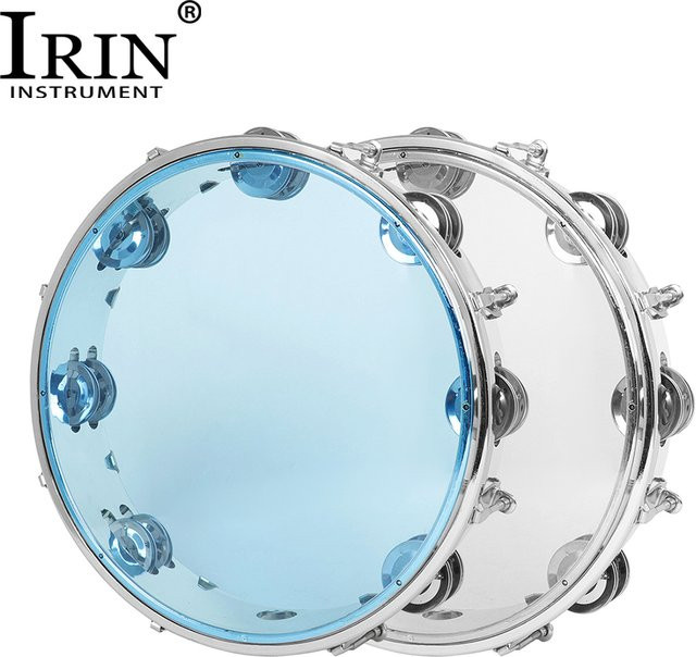 Irin Tamburin, 10-Zoll, blau, transparent, Orff Percussion Instrument - Bild 1