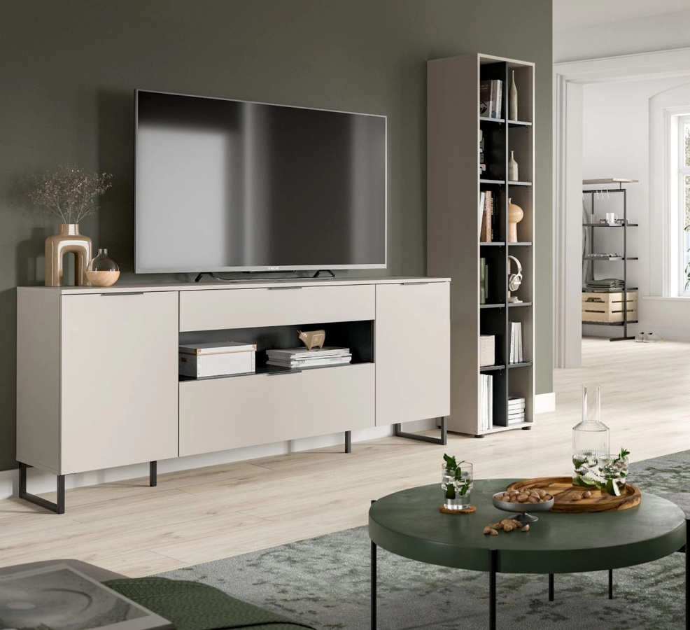 Wohnwand Morena von Inn.Furn in Kaschmir und Schwarz, Breite: 245 cm - Bild 3