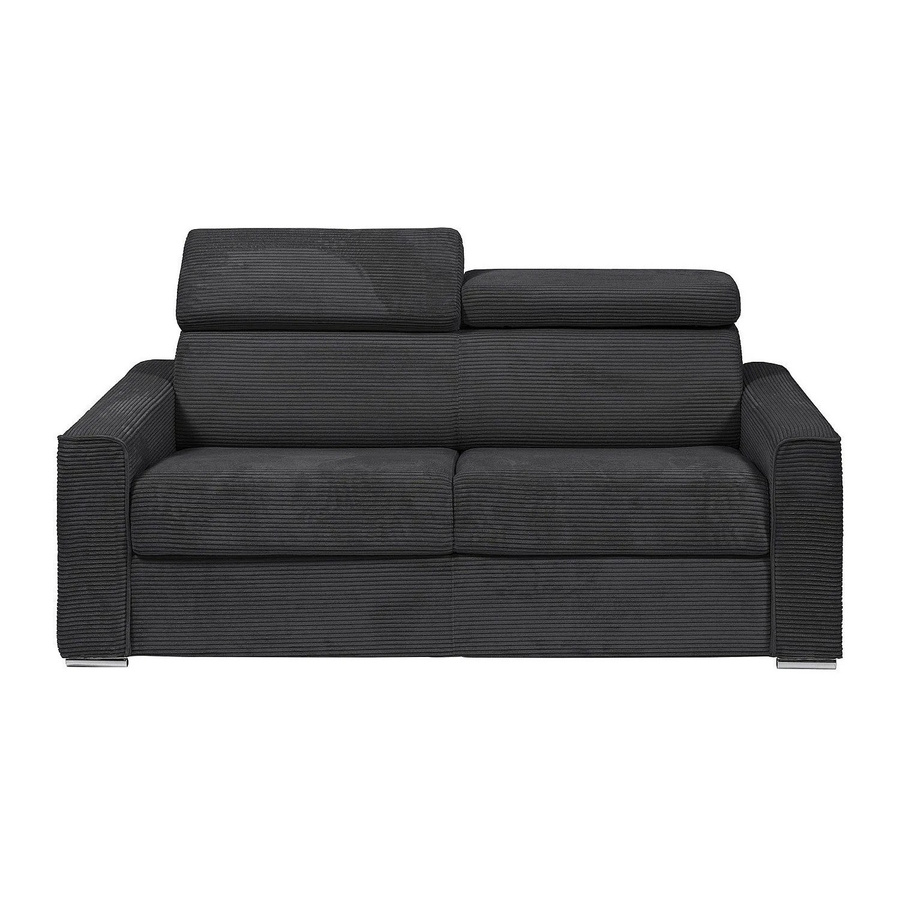 Vente-unique Schlafsofa Vizir in Grau mit verstellbarer Kopfstütze und Schaumstoffpolsterung - Bild 2