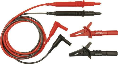 Cliff CIH29892 Sicherheits-Messleitungs-Set mit 4mm Steckern und Prüfspitzen, Länge: 1,20 m, Farben: Rot und Schwarz - Bild 1