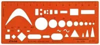 STANDARDGRAPH Zeichenschablone Stano Elektro in Orange und Transparent aus Kunststoff - Bild 1
