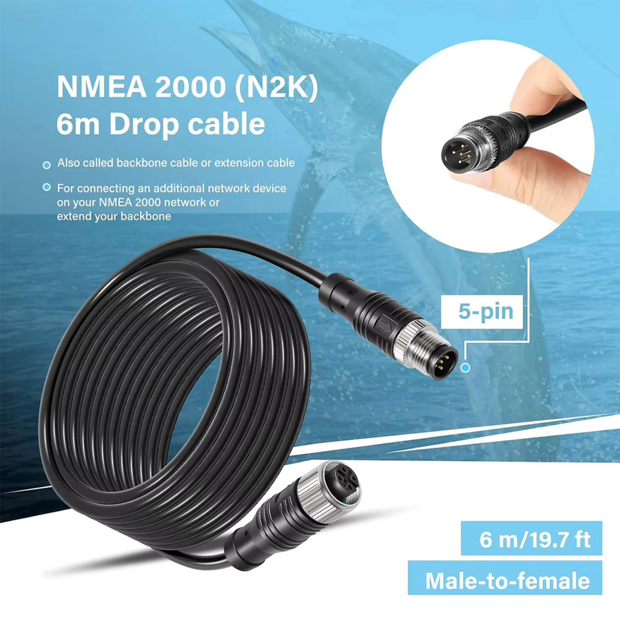 Lowrance NMEA 2000 N2K Drop-Kabel Verlängerungskabel, Farbe: Schwarz, Länge: 6 m - Bild 3