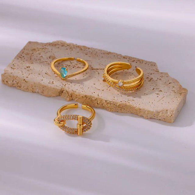 Erpels Ring Edelstahl, Gold, Zirkonia, Damen - Bild 1