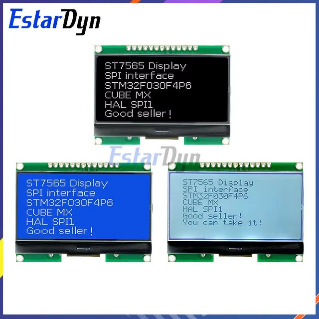 Estardyn LCD-Modul LCD12864-06D in Schwarz mit COG, Punktmatrix-Bildschirm, chinesischer Schrift und SPI-Schnittstelle - Bild 1
