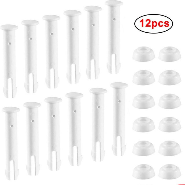 CosyHome 12er Set Schwimmbeckenhalter aus Kunststoff für Steel-Wall Pools, Farbe: Weiß - Bild 1