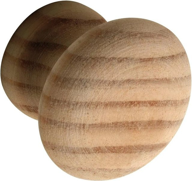 Alles im Griff Möbelknopf Hemera aus Kiefer in Roh, Durchmesser: 3,5 cm, Tiefe: 2,8 cm - Bild 1