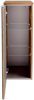 Fackelmann Midischrank B.brillant in Asteiche mit Glas Anthrazit, Wandmontage mit LED-Beleuchtung und Spiegeltür, B/T/H: 30,2 x 32,0 x 82,6 cm - Bild 3