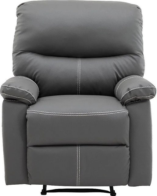 Vente-unique Relaxsessel Canby in Grau mit Kunstleder und Armlehnen - Bild 1