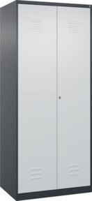 C+P Wäschespind Classic PLUS Garderobenspind mit 2 Abteilen, Farbe: Lichtgrau, H x B x T: 185 x 80 x 50 cm - Bild 1