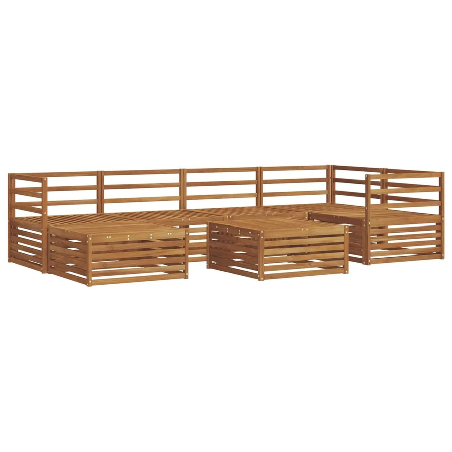 vidaXL Outdoor-Sofagarnitur 7-teilig aus Akazienholz in Braun mit L-Form und Tisch - Bild 2
