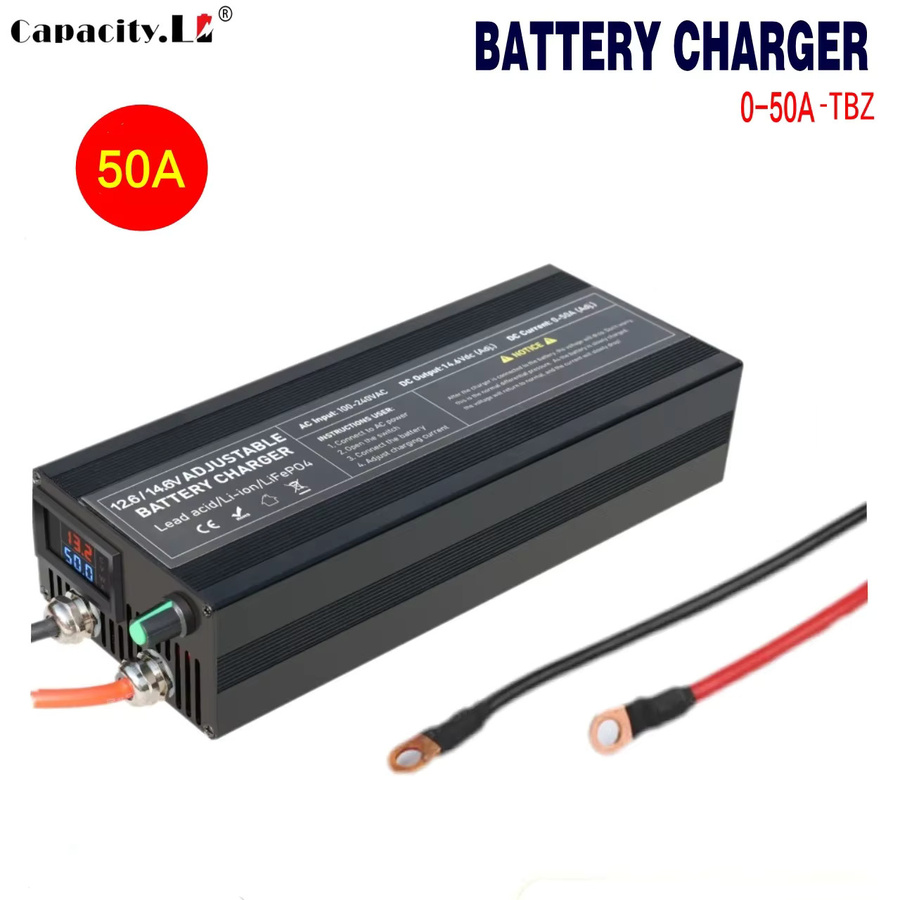 Schnelles LiFePO4 Ladegerät für 12V Auto-Lithium-Batterien mit Display in Schwarz - Bild 2