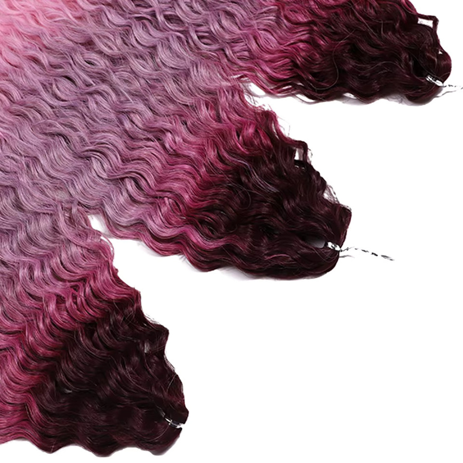 Freedom Ariel Curl Synthetisches Twist-Häkelhaar, 55,9 cm, Wasserwelle, Ombre-Blond, Regenbogen - Bild 3