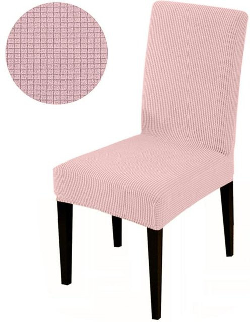 Elastische Stuhlbezug von Yiran bag in Pink für Esszimmerstühle, universelle Passform aus Polyester und Elastan - Bild 1