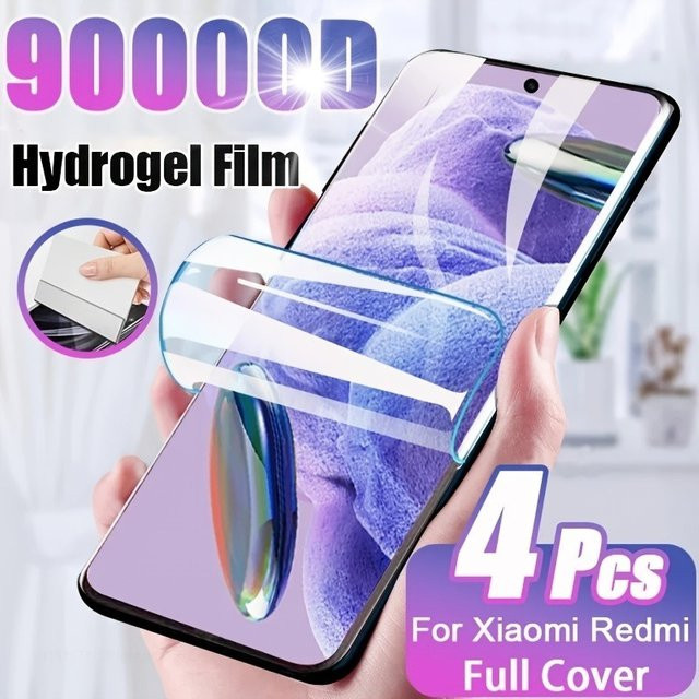 4 Stück Full Cover Hydrogel Displayschutzfolien für Xiaomi Redmi Note 14 13 Pro 5G 4G Note 12 11 11S 10 9 8 Pro in Transparent - Bild 1