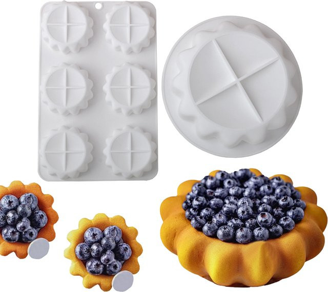 Meibum Silikonform Blumenblatt für Torte und Dessert, Weiß, Durchmesser: 15,2 cm - Bild 1