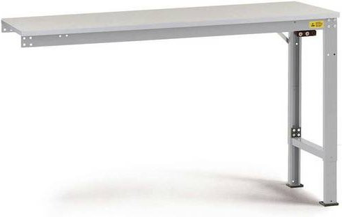 Manuflex LU8083.9006 ESD Universal Spezial Anbautisch mit Kautschukplatte, Farbe: Silber/Weiß, B/T/H: 175 x 80 x 72,2-102,2 cm - Bild 1