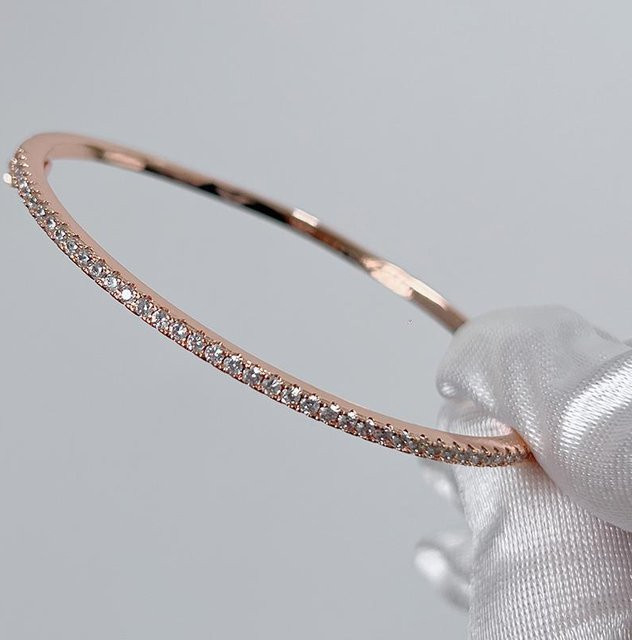 Armreif 925 Silber, Roségold, Zirkonia, Damen - Bild 1