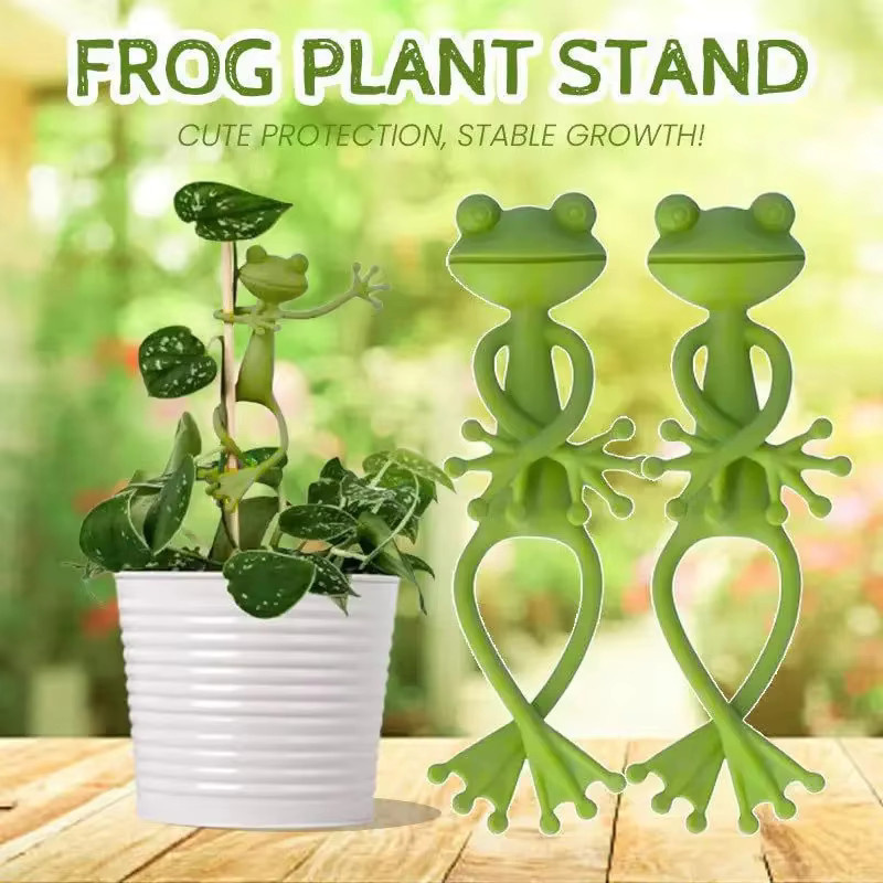 Grüne Frosch Pflanzenstütze aus Kunststoff als Kletterhilfe für Tomatenpflanzen und Gartenpflanzen - Bild 2