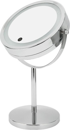 Beautyyy LED Make-up Spiegel Rund mit Touch-Switch und Dimmfunktion, Doppelseitiger Vergrößerungsspiegel für das Badezimmer, Weiß