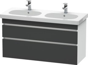 Duravit Waschtischunterschrank DuraStyle in Grau und Weiß, wandhängend, 2 Schubladen, B: 115 cm, T: 45,3 cm, H: 61 cm - Bild 1