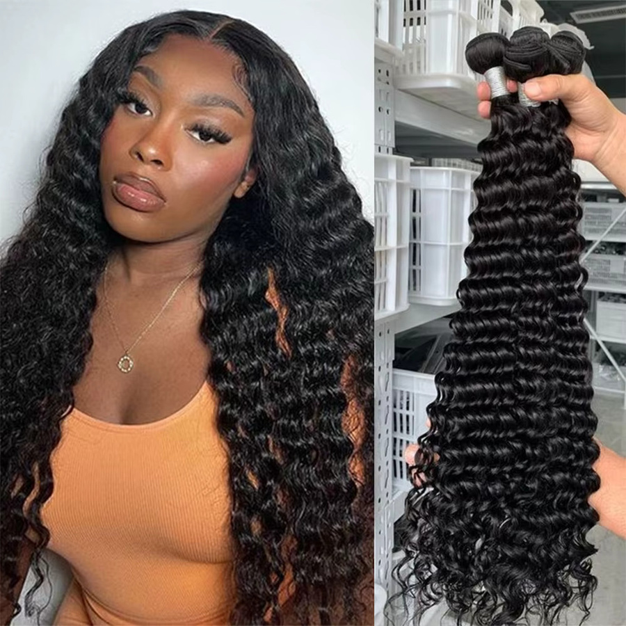 Queenlike Deep Wave Echthaar-Bündel, 100 % Echthaar, Damen - Bild 2