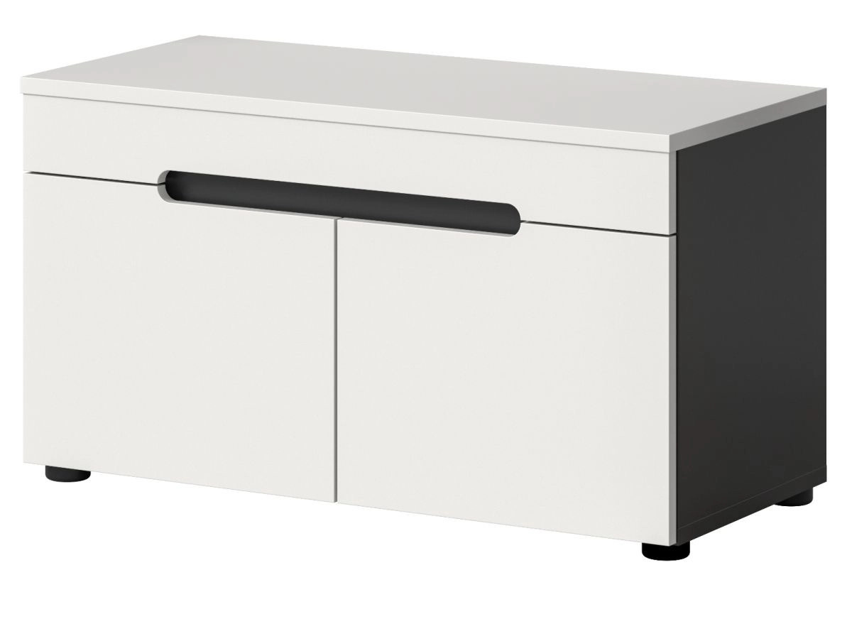 Inn.Furn Garderobe Sitzbank Cooper mit Schuhregal in Weiß und Grau, Breite: 80 cm - Bild 3