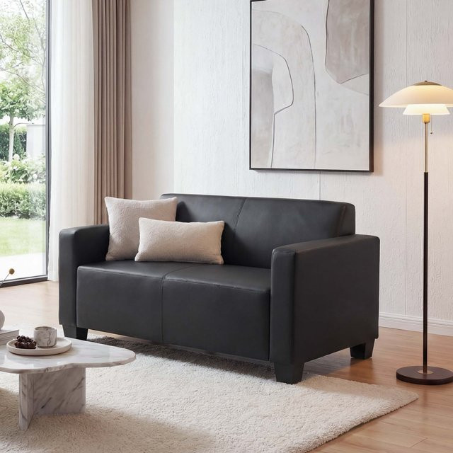 MCW Moncalieri 2er Loungesofa aus Kunstleder in Schwarz - Bild 1