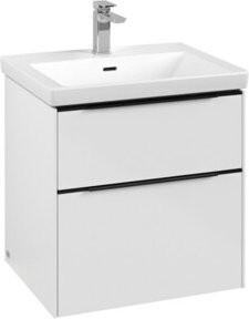 Villeroy & Boch Waschtischunterschrank Subway 3.0 in Weiß Hochglanz mit LED-Beleuchtung und Innenschubladen, Wandmontage, B/T/H: 57,2 x 57,6 x 47,8 cm - Bild 1