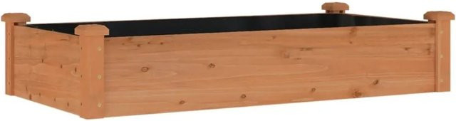 vidaXL Hochbeet aus massivem Tannenholz mit Einsatz, Braun, B/T/H: 120 x 60 x 25 cm - Bild 1