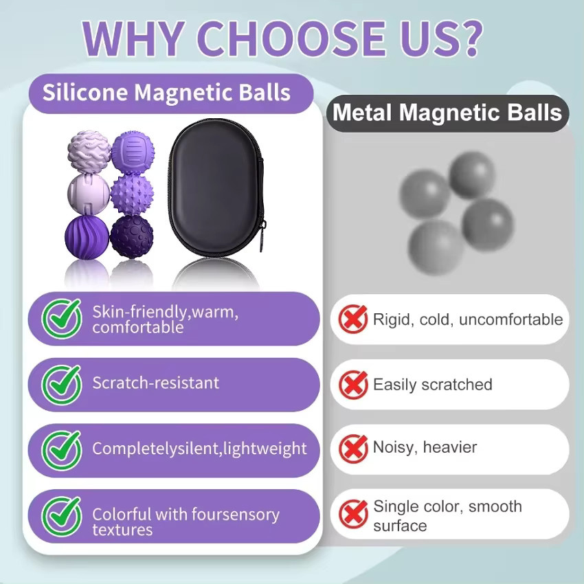 Haifeng Magnetische Sensorikbälle, Sorgenbälle, Fidget-Spielzeug aus Silikon - Bild 5