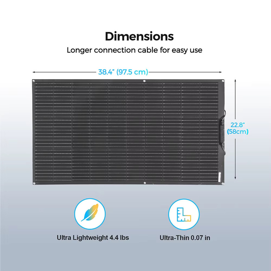 WUZECK Flexibles Mono-Solarmodul 100W Photovoltaik-Modul 16,5V für Camping, Wohnwagen und Boot - Bild 4