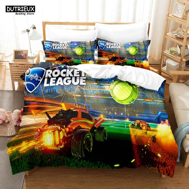 Rocket League Einzelbettwäsche Set mit Auto-Motiv für Jungen und Jugendliche von Binchi Outdoor Product, Mehrfarbig, B/T: 200 x 200 cm - Bild 1