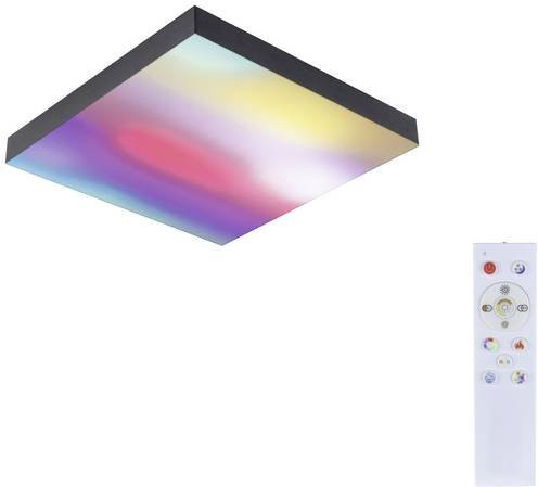 Paulmann Velora Rainbow 79907 LED-Deckenleuchte in Schwarz, dimmbar mit Fernbedienung und RGB-Farben - Bild 1