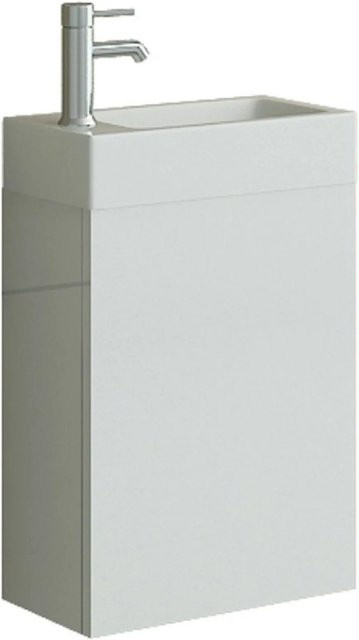 Jet-Line Badmöbel-Set Aarau Waschbecken und Unterschrank in Weiß Hochglanz für Gäste WC und Badezimmer, Breite: 40 cm - Bild 1