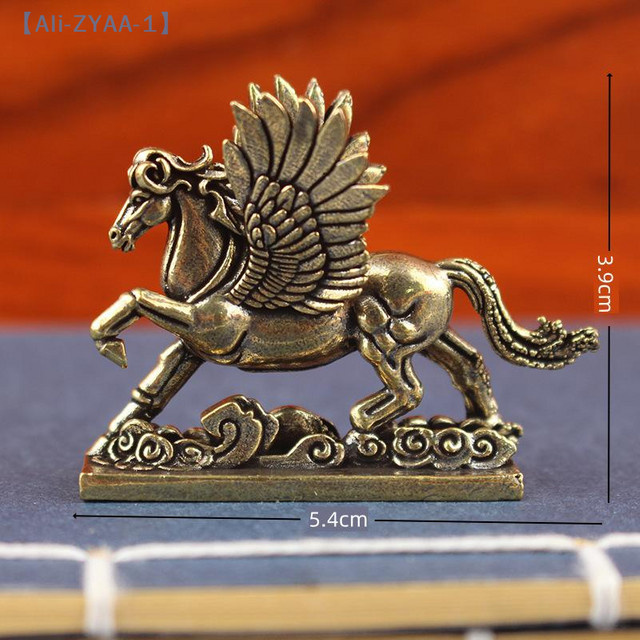 JETTING Pferde-Statue aus Metall als Dekoration für den Teetisch oder das Wohnzimmer, Farbe: Braun und Gold - Bild 1