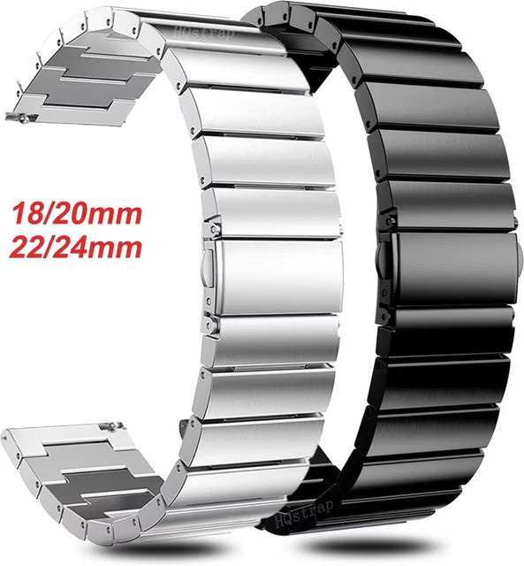 HQstrap Uhrenarmband Edelstahl, Silber, Unisex - Bild 1
