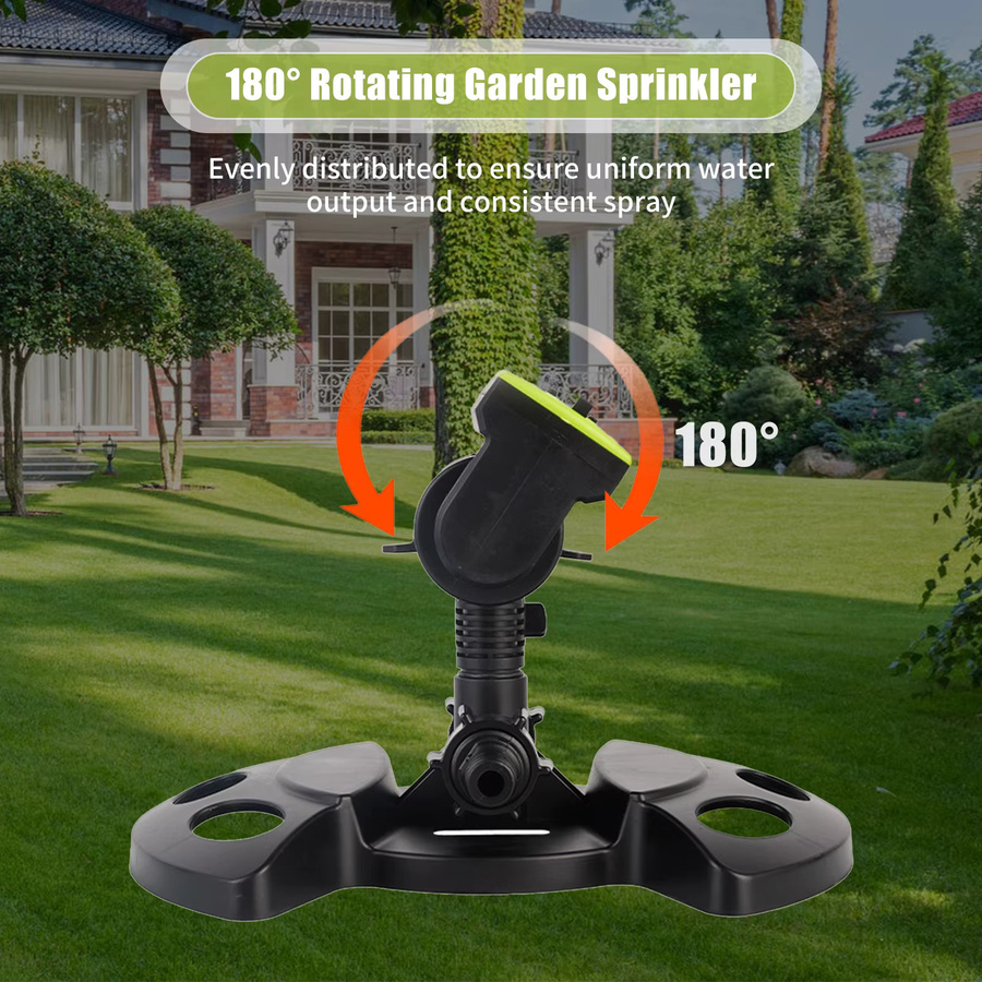 Automatischer Gartensprinkler in Grün mit 180 Grad Rotation und verstellbarer Abdeckung für die Bewässerung von Rasen, Blumen und Gemüse - Bild 5