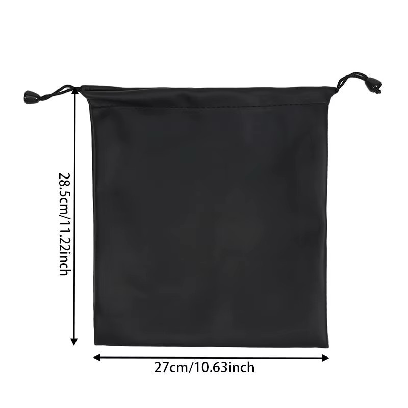 Schwarze Kopfhörertasche aus PU-Leder mit Kordelzug zur staubfreien Aufbewahrung - Bild 2