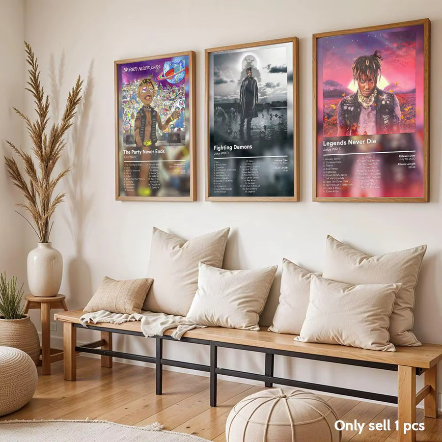 J-Juice W-WRLD Poster Wandkunst-Aufkleber in Black2, wasserfeste und selbstklebende Wanddekoration für Wohnzimmer und Schlafzimmer, B/H: 20 x 15 cm - Bild 3