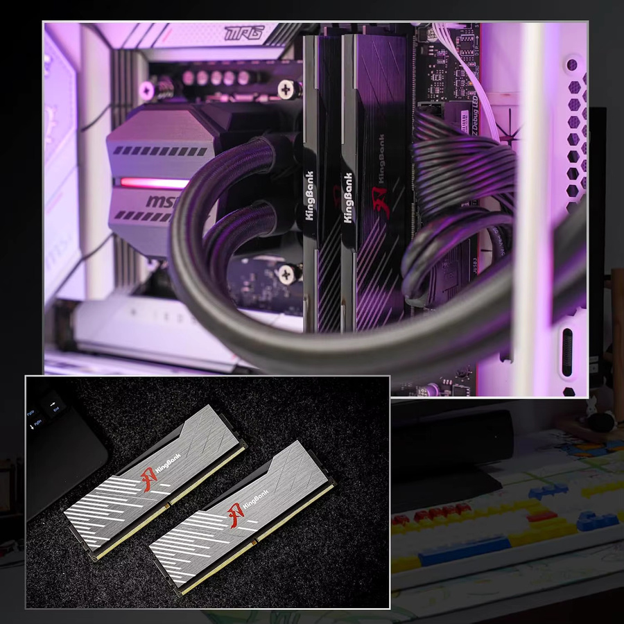 KingBank KRXB DDR5 Desktop-Arbeitsspeicher 16GB 6000MHz CL36-38-38-86 1,35V mit Kühlkörper für PC-Gaming Intel XMP 3.0 - Bild 4