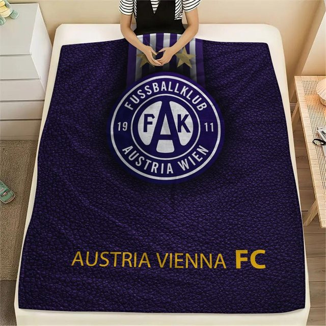 FK Austria Wien Flanell-Decke mit Aufdruck in Lila und Weiß, B/B/H: 150 x 200 cm - Bild 1