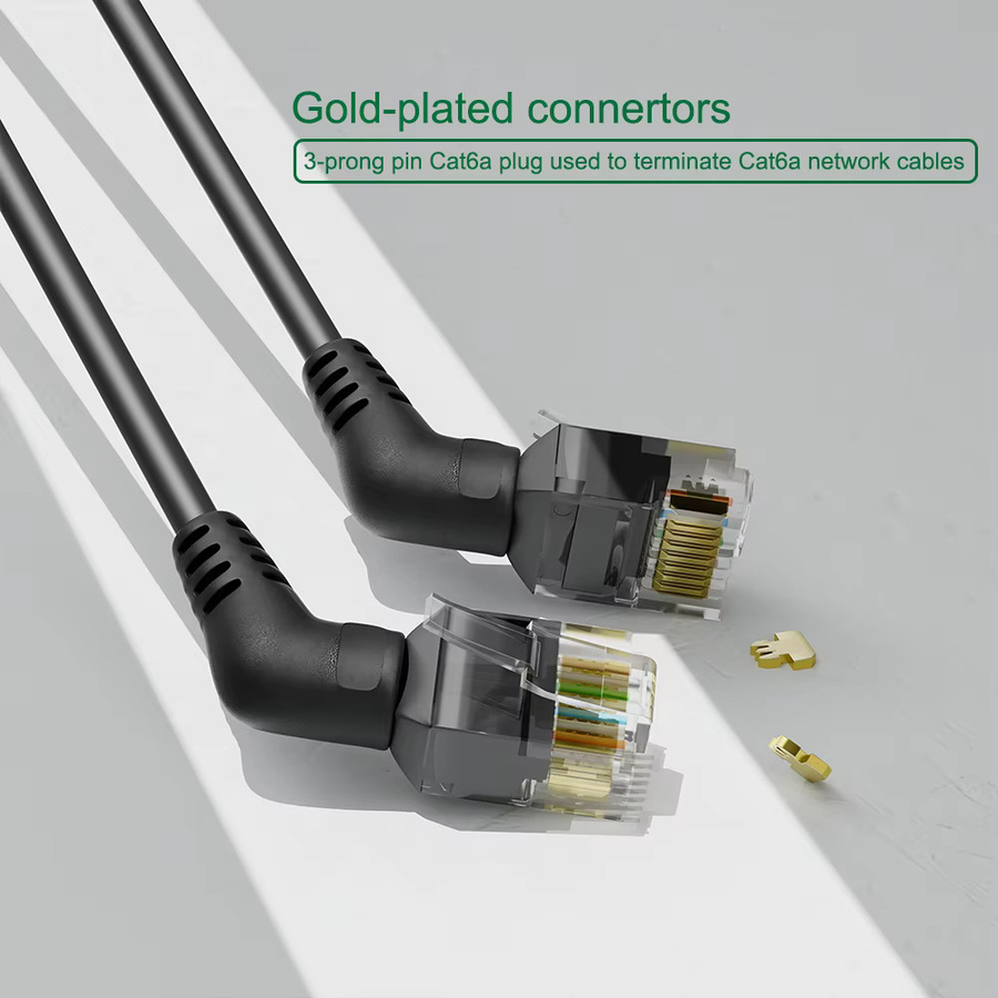 PATCHTEK Cat6A Slim Ethernet LAN Kabel RJ45 Schwarz - Bild 2