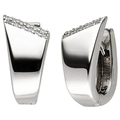 Colfem Creolen 925 Sterling Silber, 24 Zirkonia, Damen - Bild 1