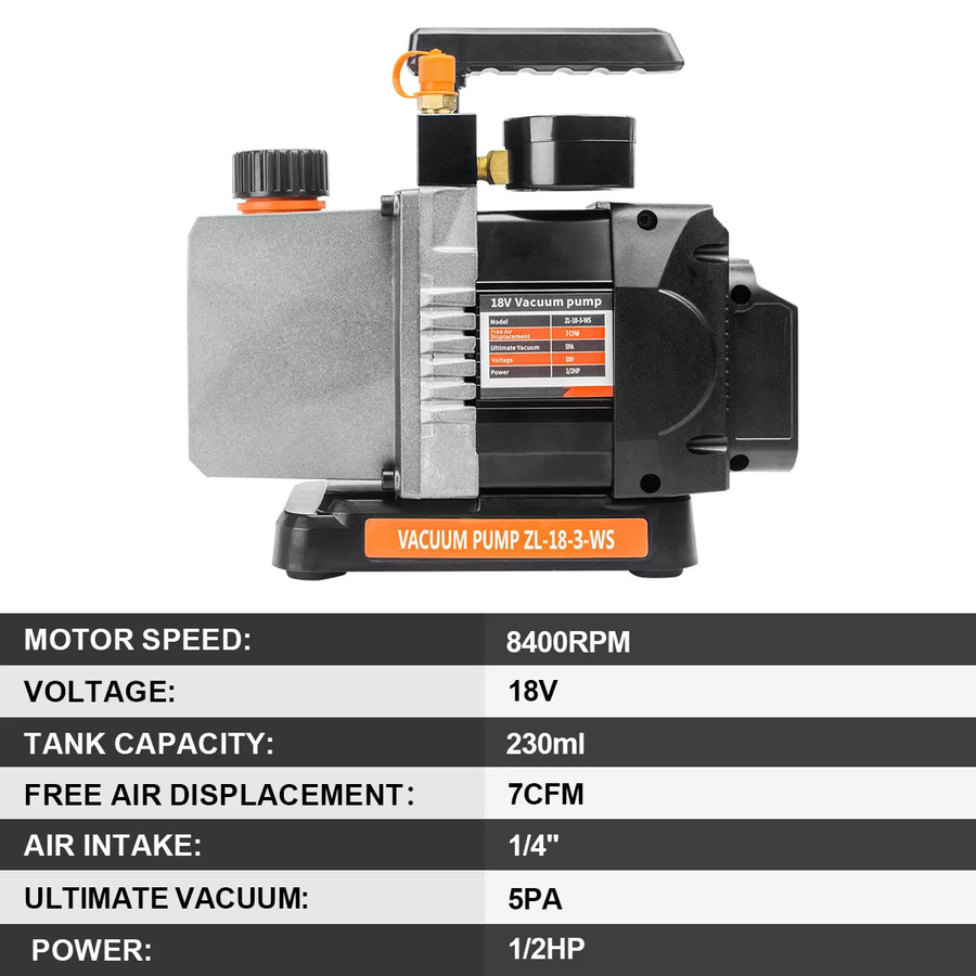 Makita Bürstenlose Kältemittel-Vakuumpumpe für Klimaanlagen mit 1/2 PS, 8400 U/min und 7 CFM, kompatibel mit Makita 18 V Akku - Bild 2